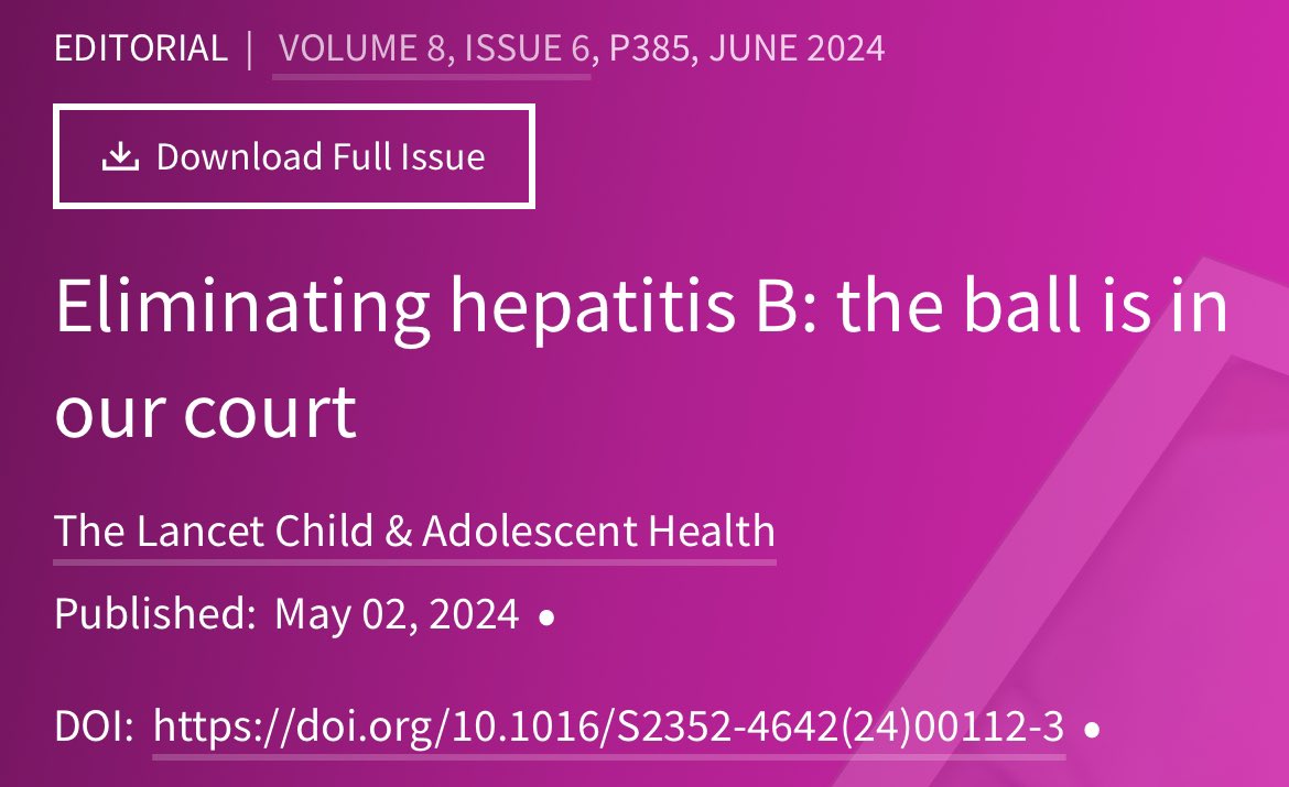 LancetGastroHep's tweet photo. “The global hepatitis B response really needs the child health community's help.”

New @LancetChildAdol Editorial - Eliminating hepatitis B: the ball is in our court

https://t.co/WvG4oOhQZs 

#AVHC #IHPBA24 #IHPBA2024 #NoHep #LiverTwitter https://t.co/Y2ns4ZaO6v