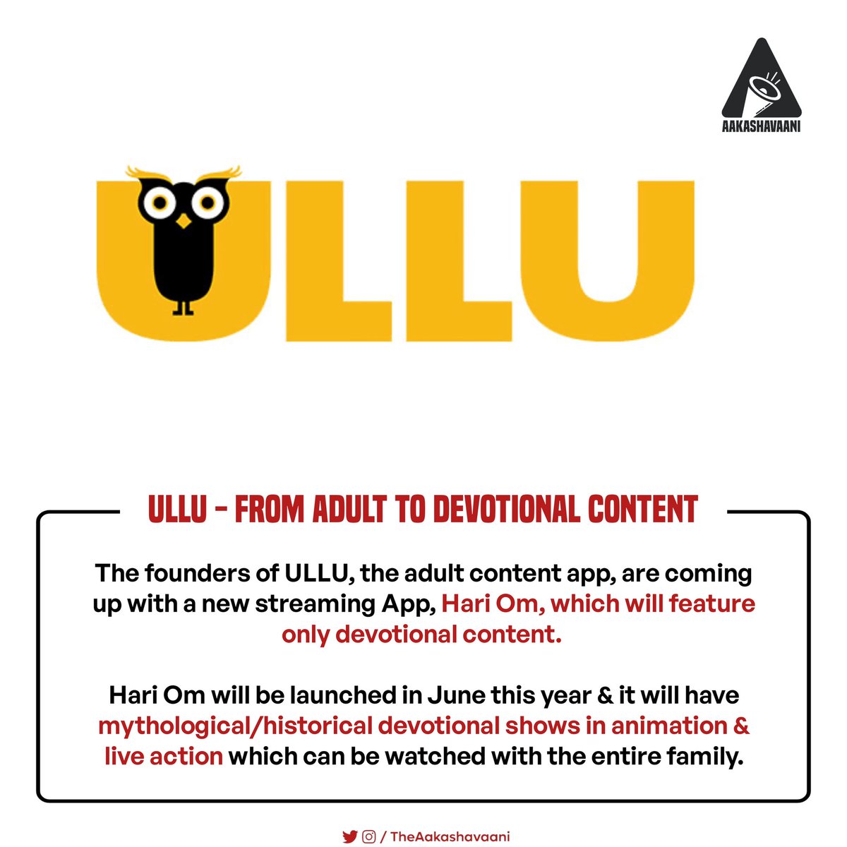 ULLU to Hari Om - The transformation of #ULLU from Adult to Devotional content.