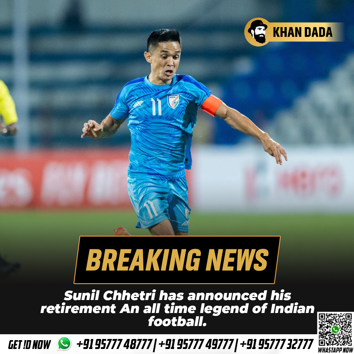 Sunil Chhetri is the GOAT of Indian football history - Thank You, Sunil Chhetri for all amazing memories.🐐🤘⚽️

#SunilChhetri #footballplayer #football #InterMilan #SerieA #Football #LionelMessi #KiaraAdvani #IPLPlayoffs #ChennaiRains #RCBvsCSK #Accident #GoGreen #NatureCampaign