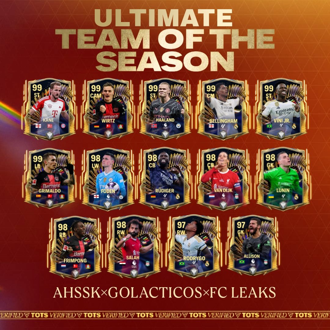 THESE ARE SOME OF THE PLAYERS WHO MIGHT APPEAR IN ULTIMATE TEAM OF THE SEASON 🤩👑

CHECK THREAD FOR MORE INFORMATION 🧵

SOME CARDS ALREADY ARE IN FC MOBILE CHINA 

FOLLOW @ahssk_fcm ,@GOLACTICOS_ ,@EA_FCLEAKS 

#tots #fc24 #TOTS #ULTIMATETEAM #mbappe #madrid #laliga #uclfinal