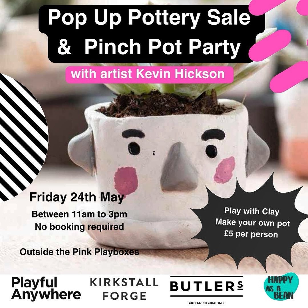 The wonderfully encouraging artist Kevin Hickson will be selling his pots and running an outdoor fresh air drop in workshop down at Kirkstall Forge next Friday 11am to 3pm. It’s an introductory £5 which is a steal for the joy you will have. *Bring some cashola as no card reader