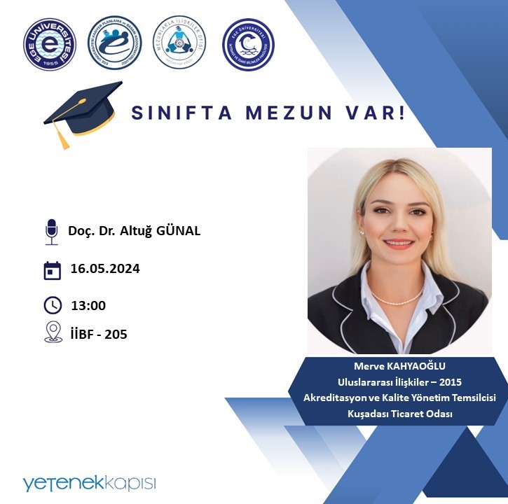 İİBF Uluslararası İlişkiler Bölümü mezunları Sınıfta Mezun Var etkinliği ile sınıflarımıza konuk oluyor.

<a href="/ProfNecdetBudak/">Prof.Dr.Necdet BUDAK</a> 
<a href="/iibfege/">Ege İİBF</a>