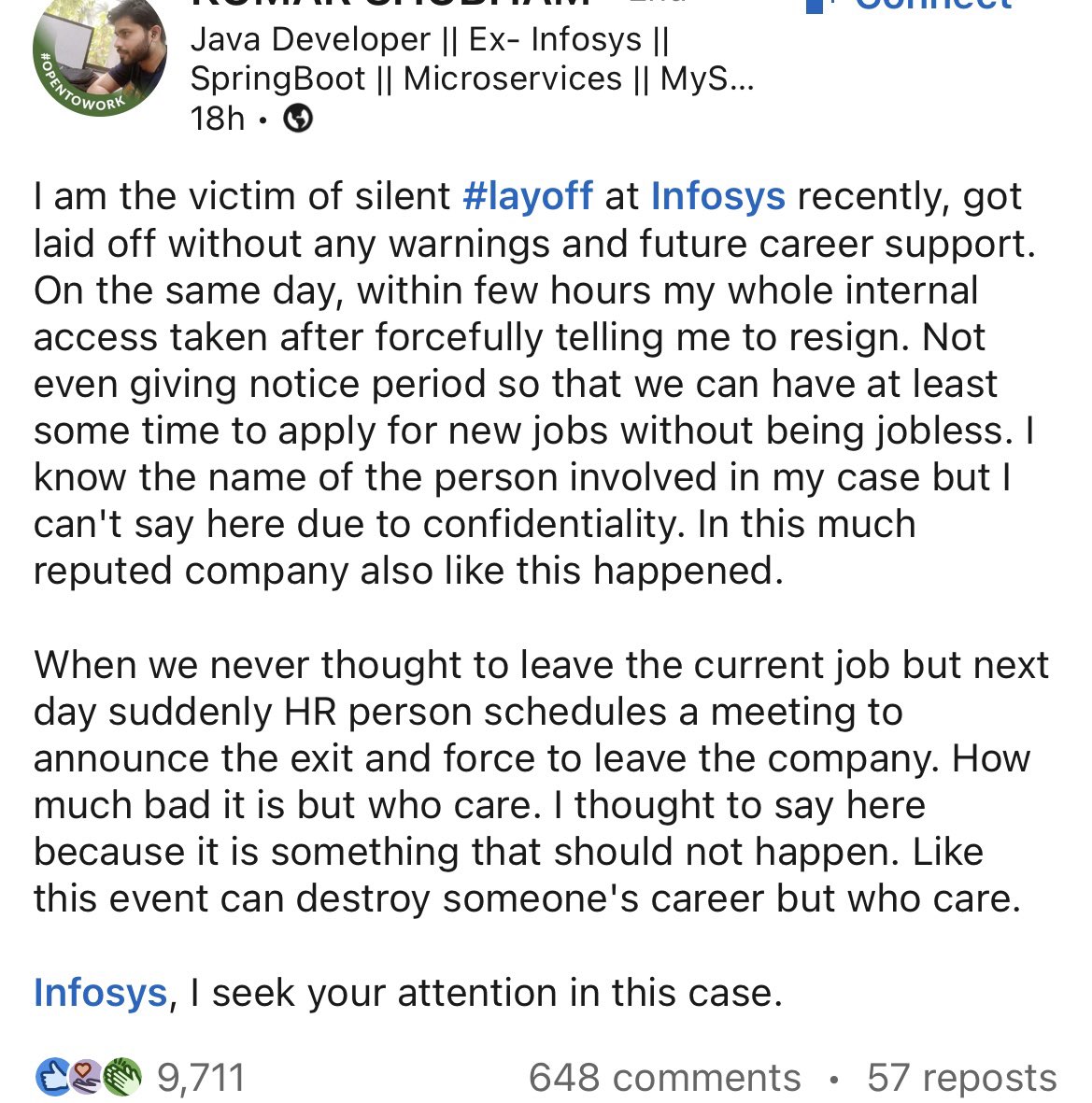fintech_shark's tweet image. It’s a matter of time before Indian IT body shops start mass lay offs. It’s been brewing for sometime now. Will impact real estate too.
Big IT companies have already done soft lay offs in the form of mandatory 5 days office.