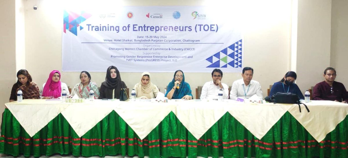 The ProGRESS project, funded by @CanHCBangladesh, partnered with CWCCI for a 6-day Training of Entrepreneurs programme!💼25 aspiring entrepreneurs from Chattogram, Khagrachari, Rangamati, & Bandarban are gearing up to kickstart their ventures. #Entrepreneurship #WomenInBusiness