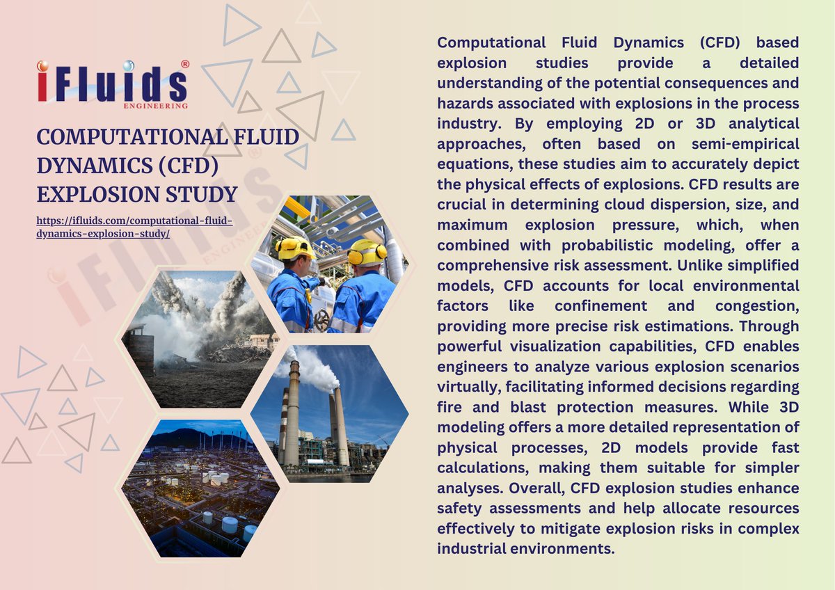 Step into the world of 'Computational Fluid Dynamics (CFD) Explosion Study'
For More Details Visit - ifluids.com/computational-…

#cfd #explosionstudy #processsafety #riskanalysis #engineering #simulation #fluiddynamics #processindustry #safetyengineering #engineeringconsultancy