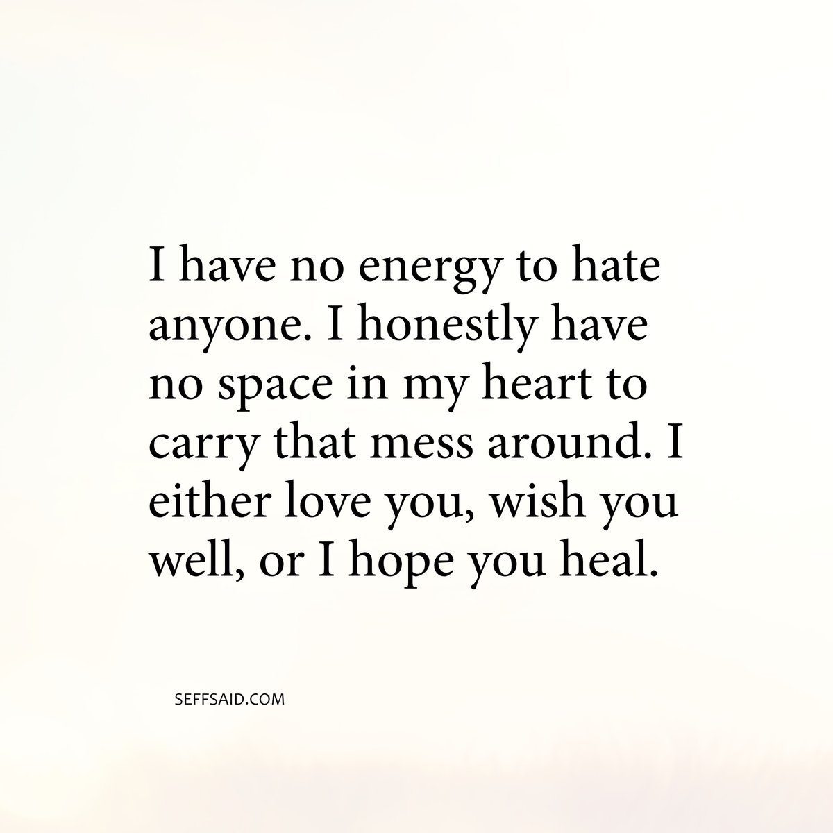 No energy for hate