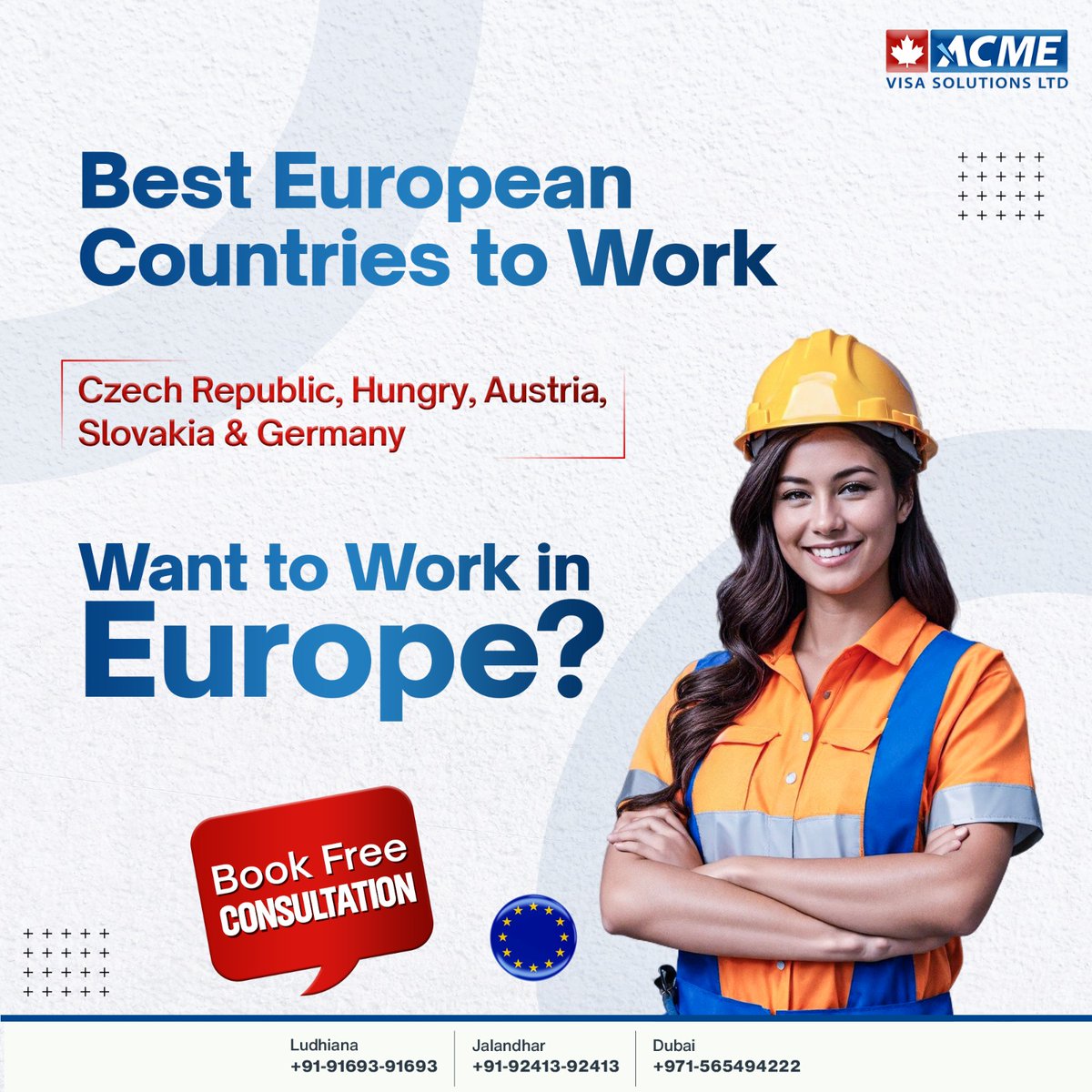 visa_acme's tweet image. Thinking of Working Abroad?✈🌍 
Consider Europe! 🇪🇺
From vibrant cities to charming towns, you'll find the perfect fit. 🇩🇪🇦🇹🇨🇿🇸🇰🇭🇺 
Free Consultation Available!⤵

#ACMEVisaSolutions 
#WorkAbroad #EuropeWork #Europe #WorkinEurope #SchengenCountries