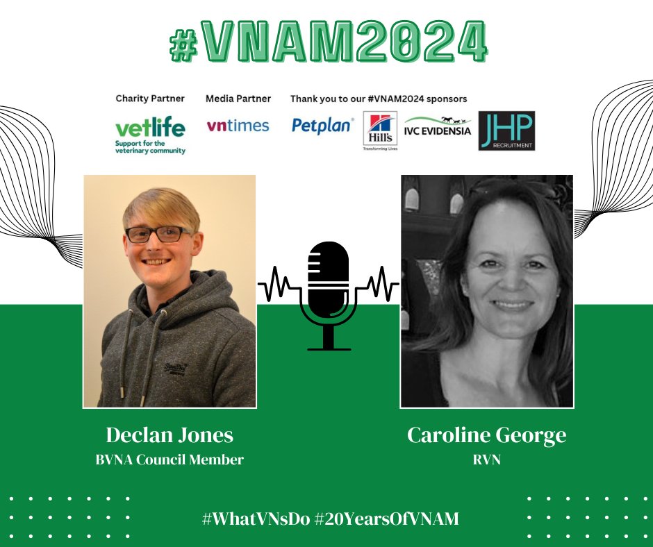 We’re celebrating #20YearsOfVNAM & #WhatVNsDo by releasing interviews with inspirational RVNs. Today we join BVNA Council Member Declan as he interviews Caroline George. 📺Watch youtu.be/acsG6er-Q_E 🎧Listen podcasters.spotify.com/pod/show/bvna/… More about #VNAM2024; bvna.org.uk/project/vnam-2…