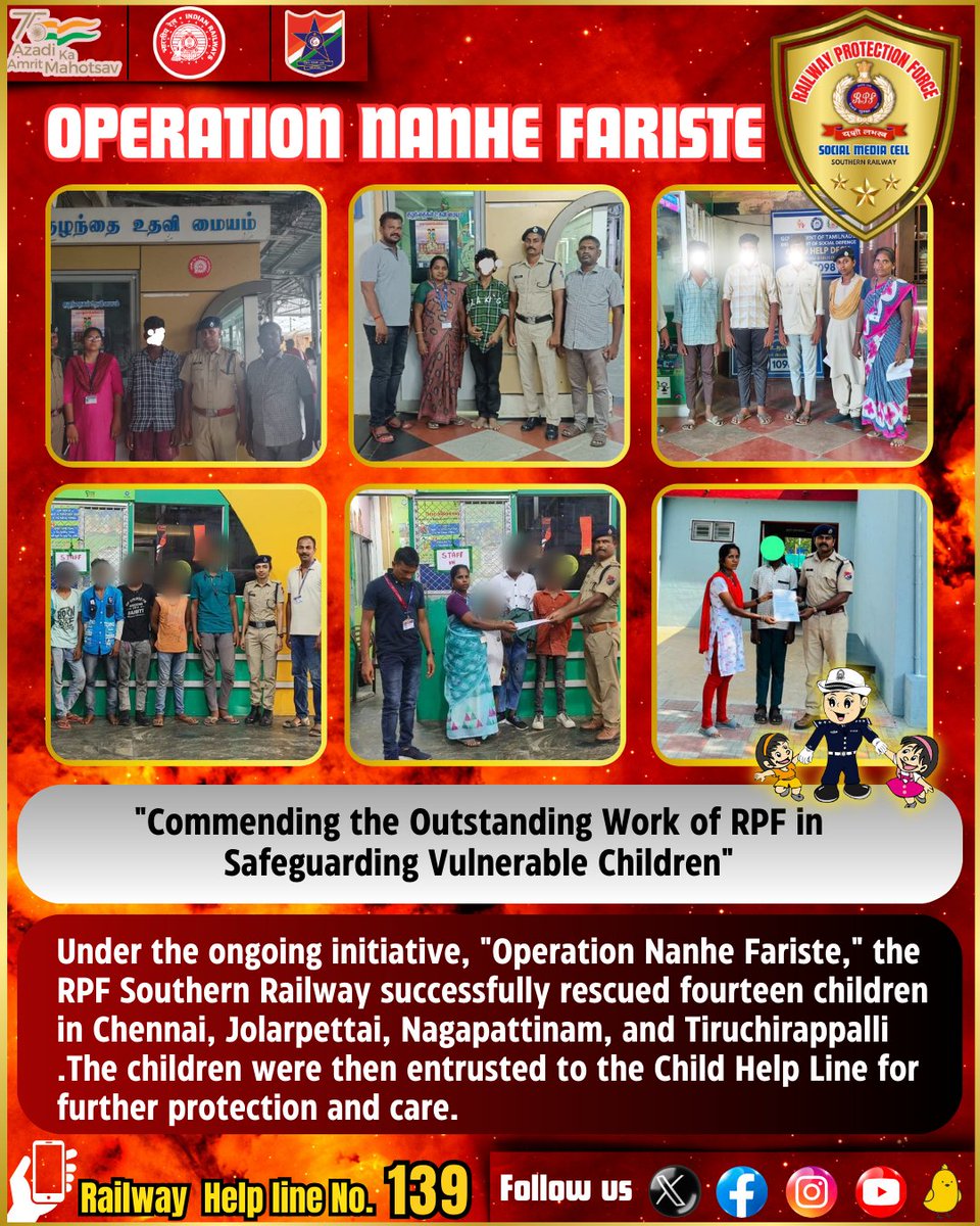 #operationnanhefariste #RPF #RPFSR #goodwork #railways #southernrailways @RailMinIndia @RPF_INDIA @GMSRailway