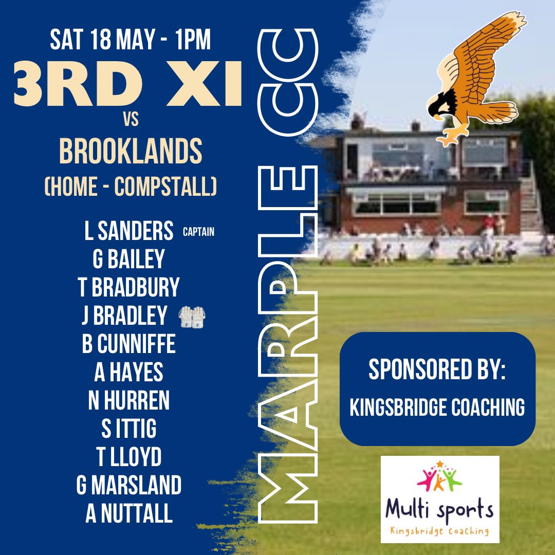 marplecc's tweet image. Saturday’s teams for the two home games (MHCG &amp;amp; Compstall) and the 1st XI game at Lindow.