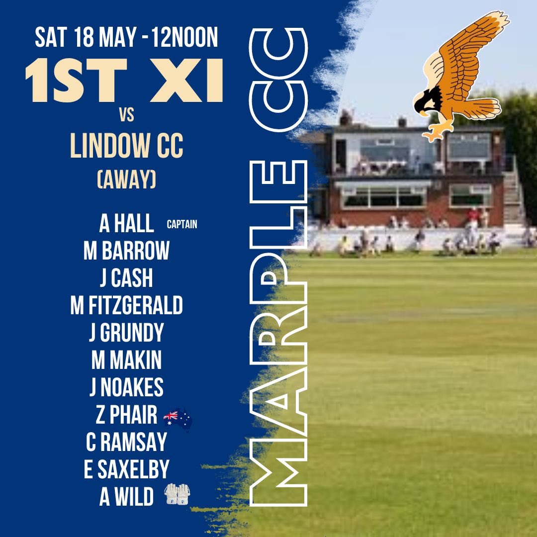 marplecc's tweet image. Saturday’s teams for the two home games (MHCG &amp;amp; Compstall) and the 1st XI game at Lindow.