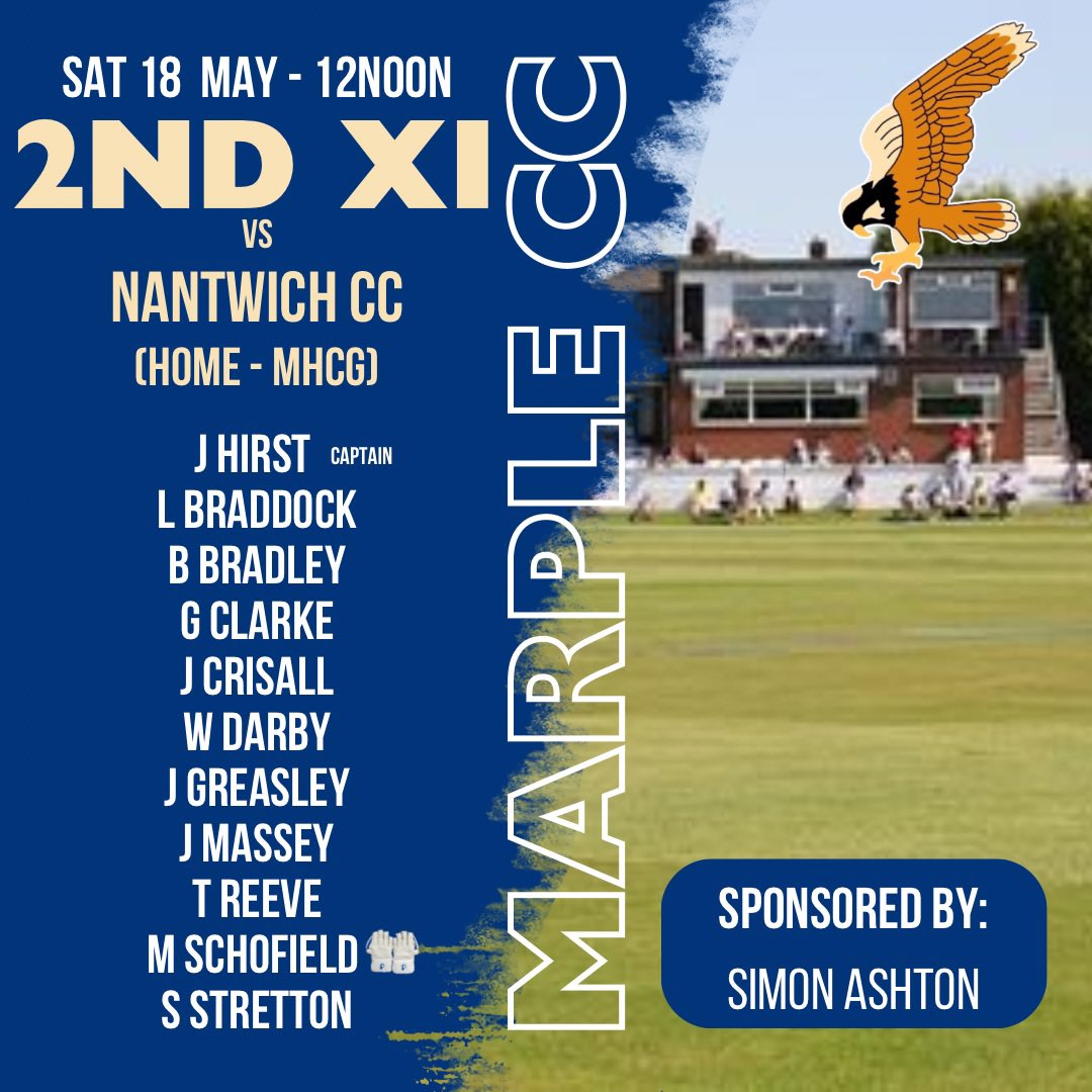marplecc's tweet image. Saturday’s teams for the two home games (MHCG &amp;amp; Compstall) and the 1st XI game at Lindow.