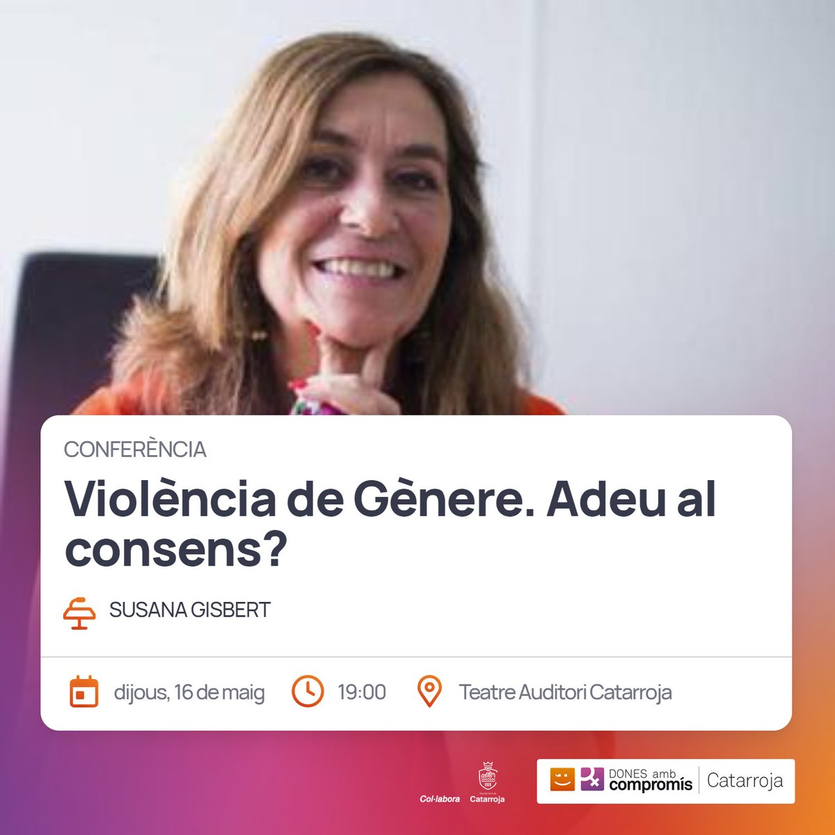 Hoy en #Catarroja hablaremos de #ViolenciaDeGénero 
#PorEllas