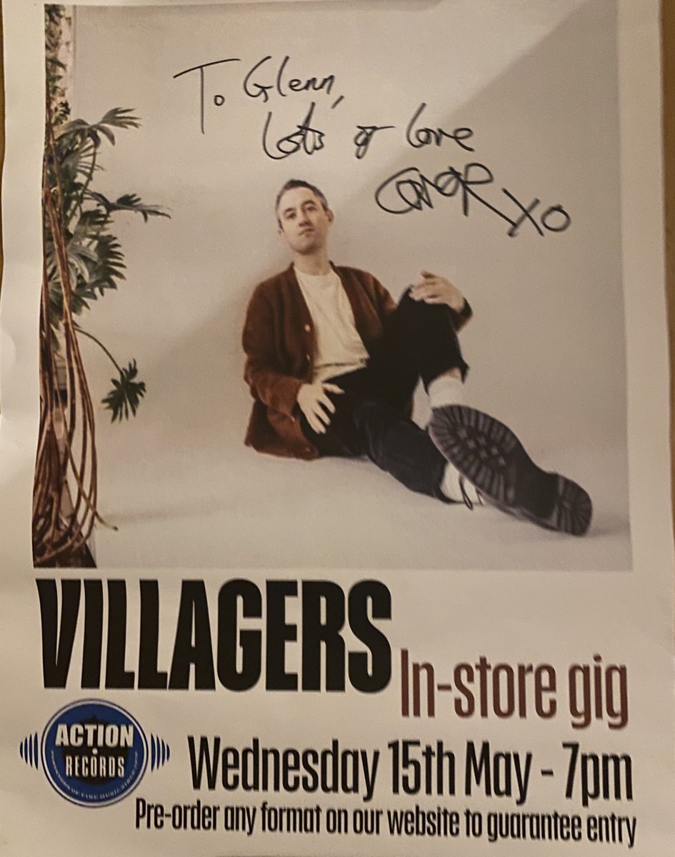 Glenntravel's tweet photo. Yet another fantastic performance by @wearevillagers at @ActionRecords last night to promote their superb new album ‘That Golden Time’ thanks Conor &amp; Kevin for playing 27 Strangers after I requested it 3 years ago 😎🎸🎹👌👍 #villagers #thatgoldentime #actionrecords https://t.co/SZJv3hR9eB
