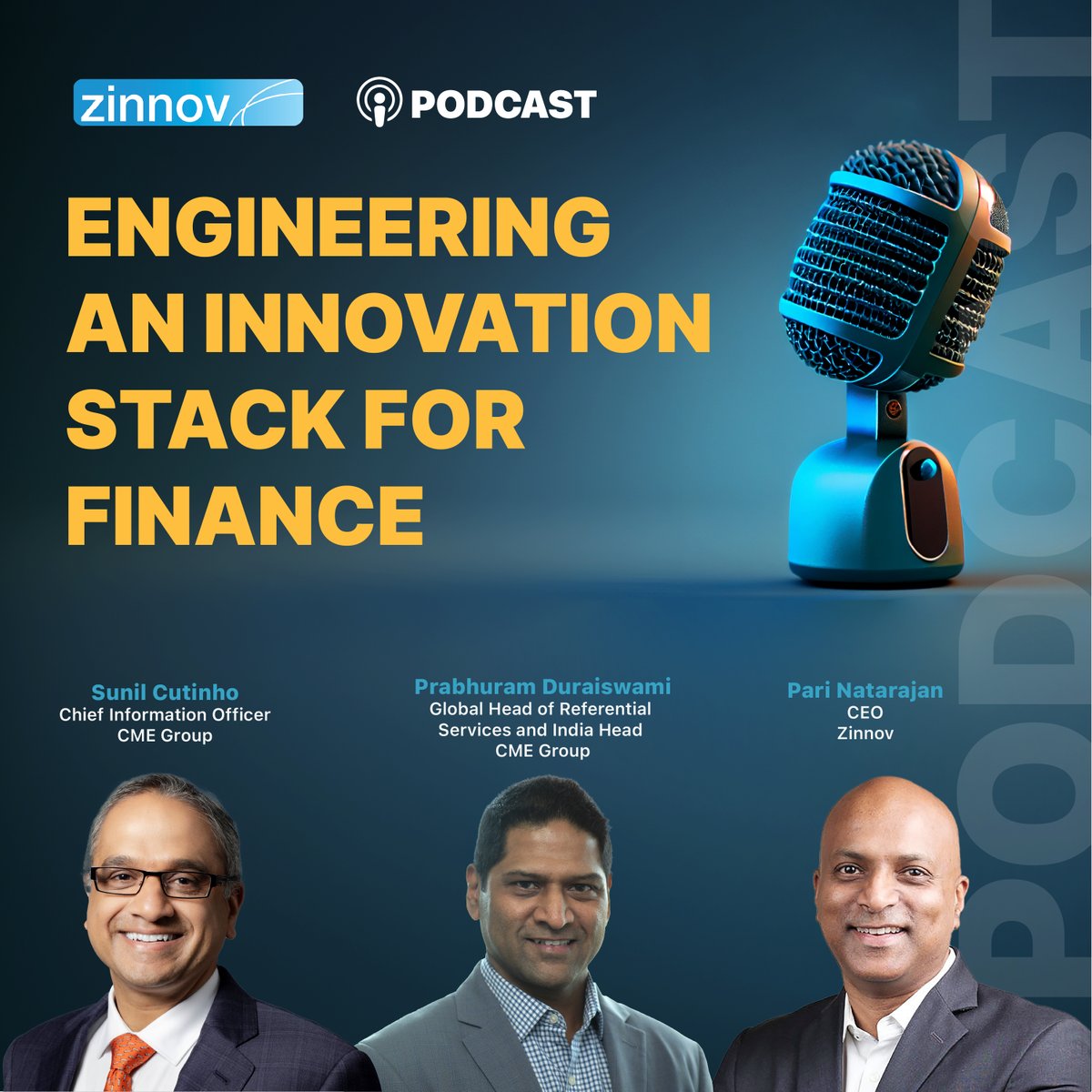 How is the #finance industry evolving in the digital era? Find out in this episode of #ZinnovPodcast, where Sunil Cutinho and Prabhuram Duraiswami from CME Group talk to Pari Natarajan about building an innovation stack for Financial Services. Tune in: bit.ly/3K3FZoJ