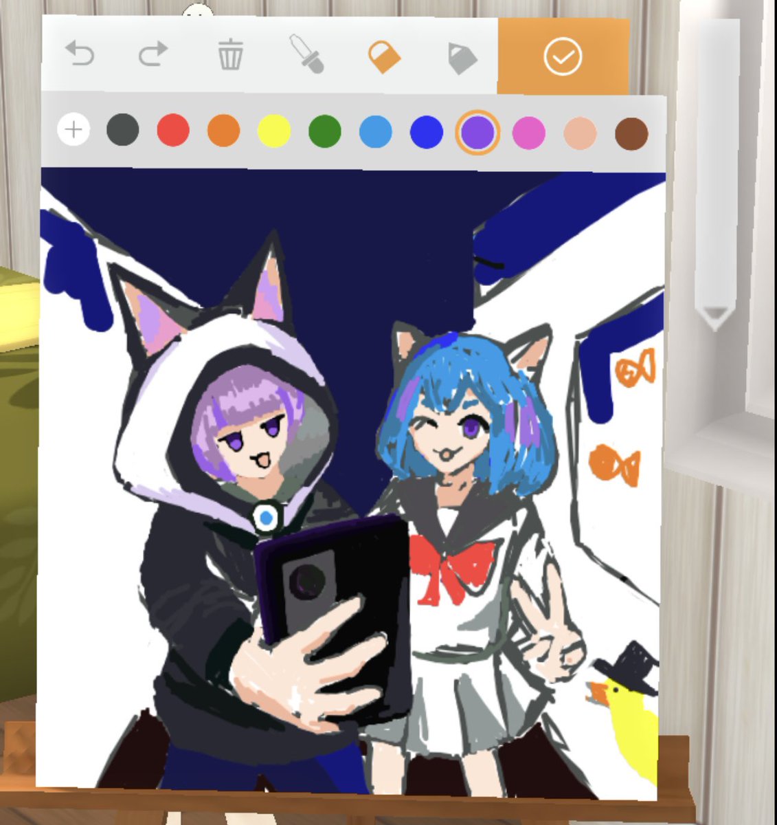 MonakaNyanKichi's tweet photo. Tried drawing in the room but NOT ENOUGH INK
#REALITYDraw https://t.co/hZT6Osp4oG