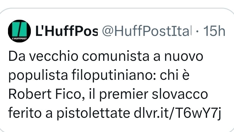 Robert Fico populista, filoputiniano...vuoi vedere che è anche novax e in fondo se l'è cercata?