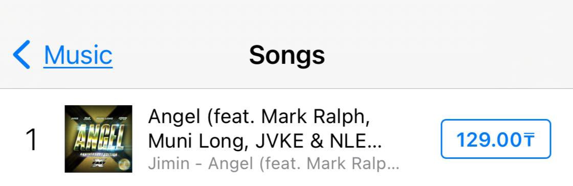 Песня Angel заняла #1 в чарте песен iTunes Kazakhstan!

Спасибо всем за покупки!
Продолжаем покупать.