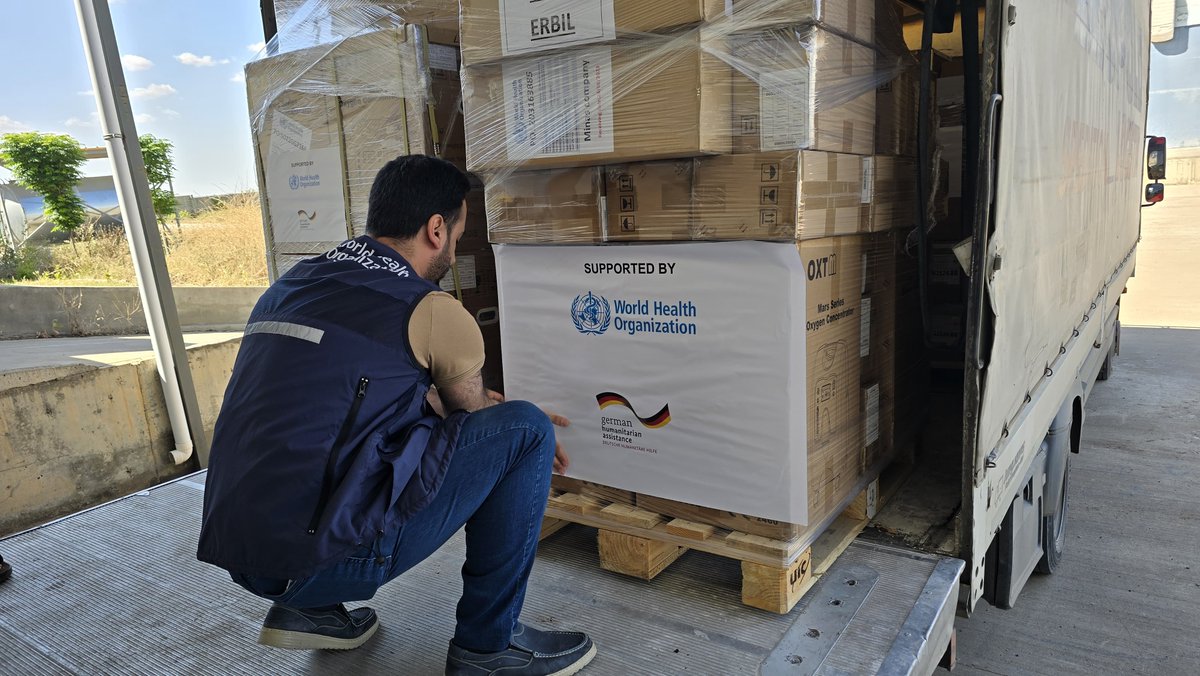 .. #Erbil KRI -.@WHO and The Federal Government of #Germany supports @MOH with #Health equipment including #PPEs. @WHOIraq delivers the shipment- #HealthForAll #PPPR #Humansecurity