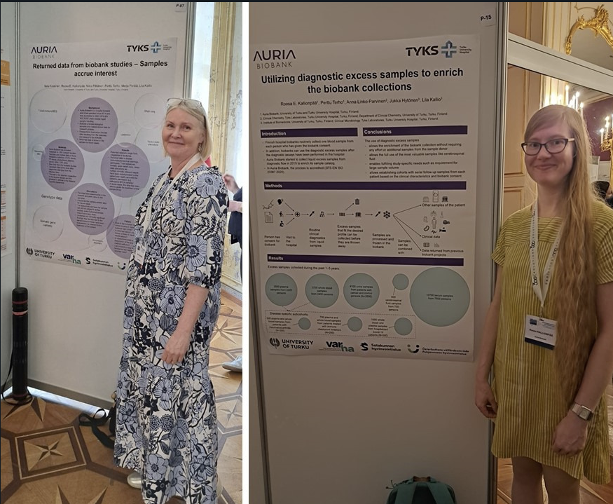 Auria is presenting two posters in EBW: P-87 Returned data from biobank studies - Samples accrue interest, and P-15 Utilizing diagnostic excess samples to enrich the biobank collections #EBW24 #Biobanking  #AuriaBiobank #ResearchInnovation #PosterPresentation #BBMRIERIC