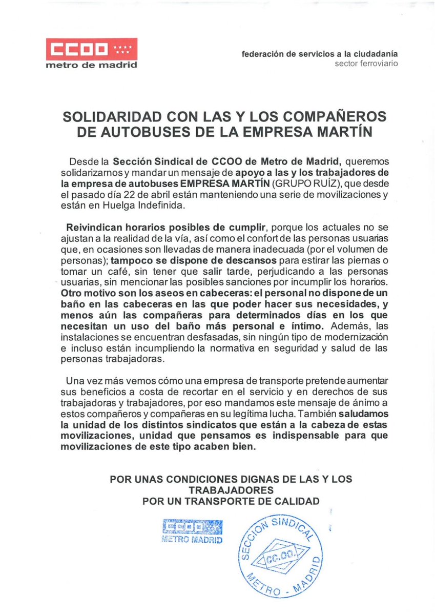 CCOO METRO MADRID tweet media
