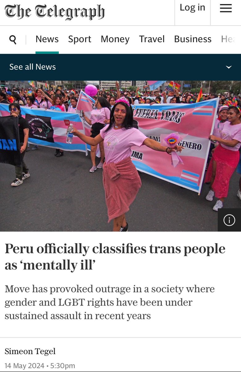 Peru officially classifies trans people as mentally ill...

#basedaf