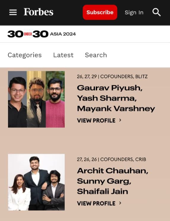 Woke up with news that we made into the Forbes 30u30 asia. 

@ForbesAsia @Forbes @ForbesIndia