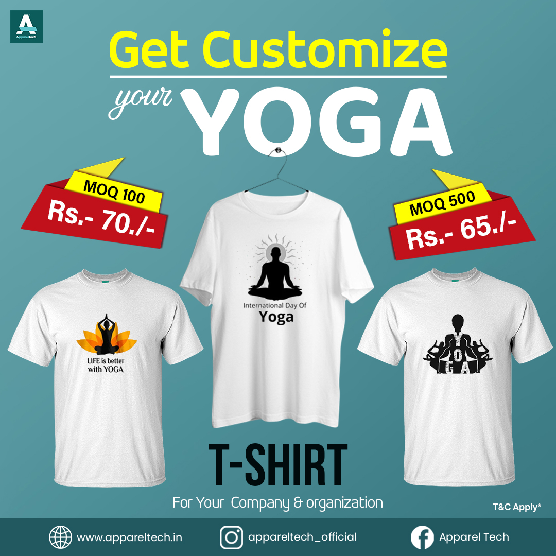 Embrace comfort and style in your yoga practice with custom-designed t-shirts from Appareltech! 🧘‍♂️✨
More Details call at.
+91-85060 00902 +91-9599259795, +91-9311569457, +91-9953992291

#CustomYogaTShirts #AppareltechCrafts #YogaEssentials #DTFPrinting