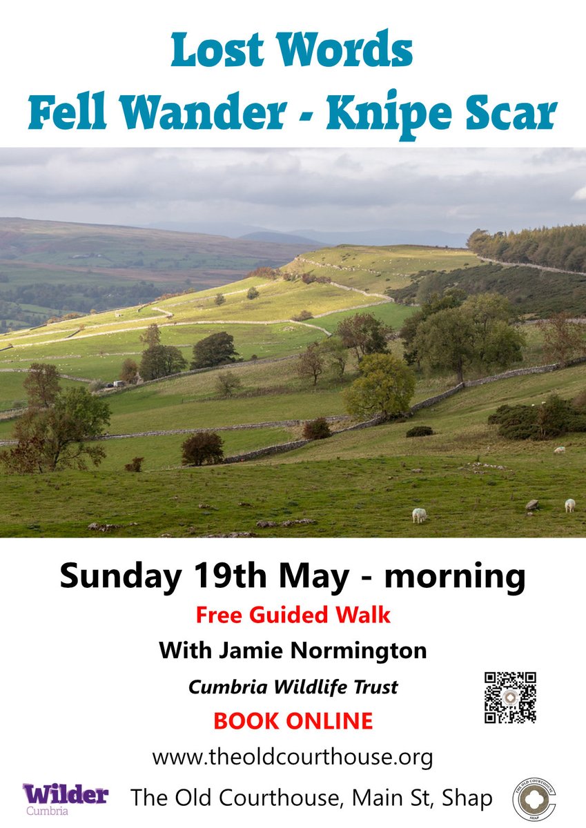 FREE GUIDED WALK - Explore our wonderful landscape - join Jamie Normington from @cumbriawildlife  on a Lost Words Fell Wander this Sun. Discover wildlife habitats from the limestone grassland to the riverside along the Lowther. #sof24 @VisitEden @ShowcaseCumbria  @CumbriaEden