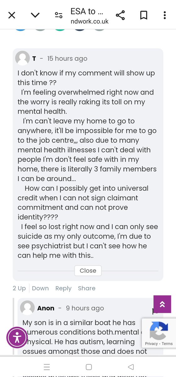 This is how the Tories and the DWP make vulnerable disabled people feel. They fill them with fear and worry, so they feel like suicide is the only option. I hope you are proud of yourselves. @MelJStride @DWPgovuk #disabilitytwitter
