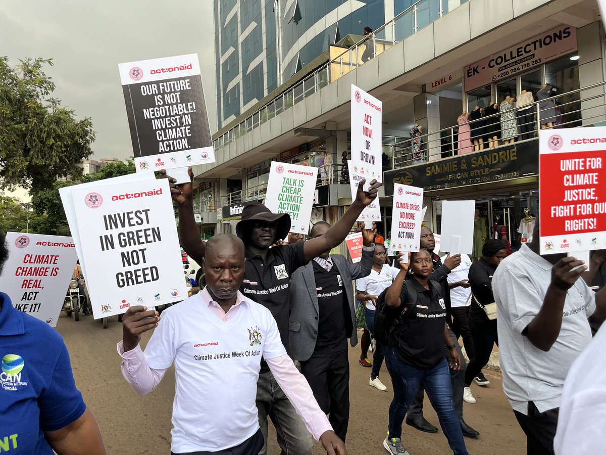 Marching in solidarity for Climate Action and Justice! #ClimateJusticeWeekUG #FixTheFinance #FundOurFuture
