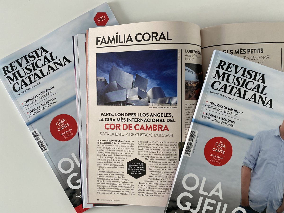 Avui té lloc a Los Angeles el primer concert del @CorCambraPalau amb @LAPhil i @GustavoDudamel ; una gira que continuarà a Europa amb concerts a París, Londres i Barcelona. Us en parlem al nostre últim número! revistamusical.cat/subscriu-te/ @iQuiosc