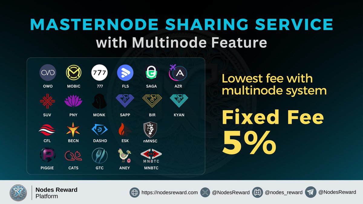 Yuhhhuuuyy...

This is the list of MN Sharing coins at NRP with a fixed fee only 5%!!

Let the community know
<a href="/CoinMobility/">Mobility Coin</a> <a href="/OWO_Coin/">One World Coin</a> <a href="/777coinwin/">Jackpot (777)</a> <a href="/FlitsWallet/">Flits Wallet (FLS)</a> <a href="/Saga_Coin/">CryptoSaga</a> <a href="/azzure_coin/">Azzure coin</a> <a href="/Suvereno2/">Suvereno</a> <a href="/PeonyCoin/">Peony Coin</a> <a href="/Monk_Coin/">MONK</a> <a href="/Sapphire_Core/">Sapphire</a> <a href="/birakecom/">birake</a> <a href="/coinkyanite/">Kyanite</a> <a href="/CryptoFlowCFL/">CryptoFlow (CFL)</a> <a href="/EskaCoin/">Eska</a>