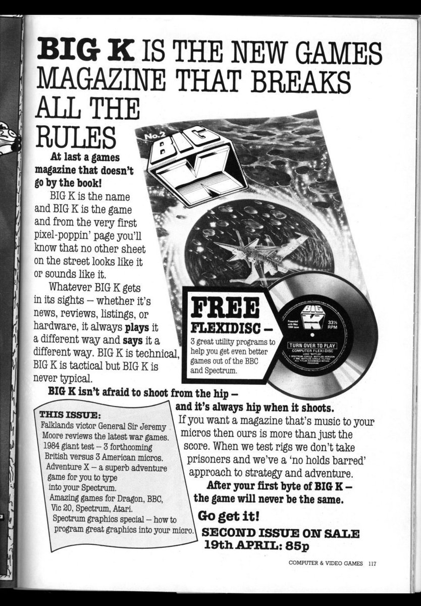 40 years ago this month…
BIG K magazine issue 1 along with a FREE Flexidisc.
I’ve never read a single issue of BIG K. Did anyone enjoy it?

#Commodore64 #C64
FREEZE64.com
