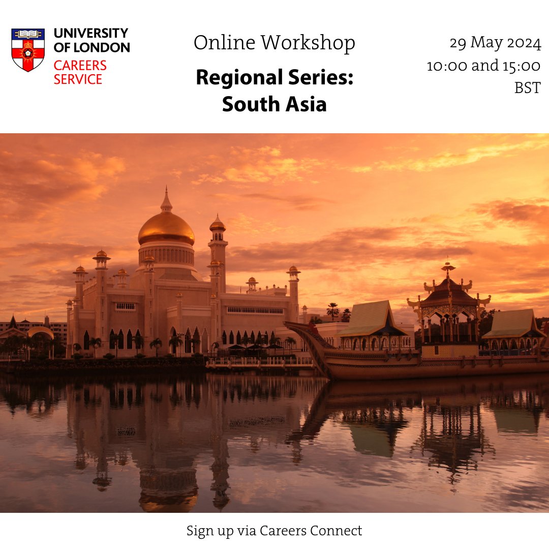 Looking to relocate to South Asia? In this session, we will highlight some of the key vacancy sites for a range of industries and tips for applying to jobs in the South Asia region. 📆 29 May 10am & 3pm 🔗 Sign up on CareersConnect: bit.ly/4bvqcLc #UoLCareersService