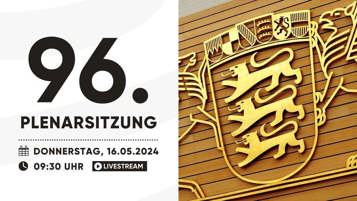 Um 09:30 Uhr 🕘 beginnt die 96. Plenarsitzung 🔔 im Landtag von Baden-Württemberg. 👉 Hier geht's zum Livestream: fcld.ly/livestream 📃 Zur Tagesordnung: fcld.ly/plenarsitzung96 /Team LandtagBW