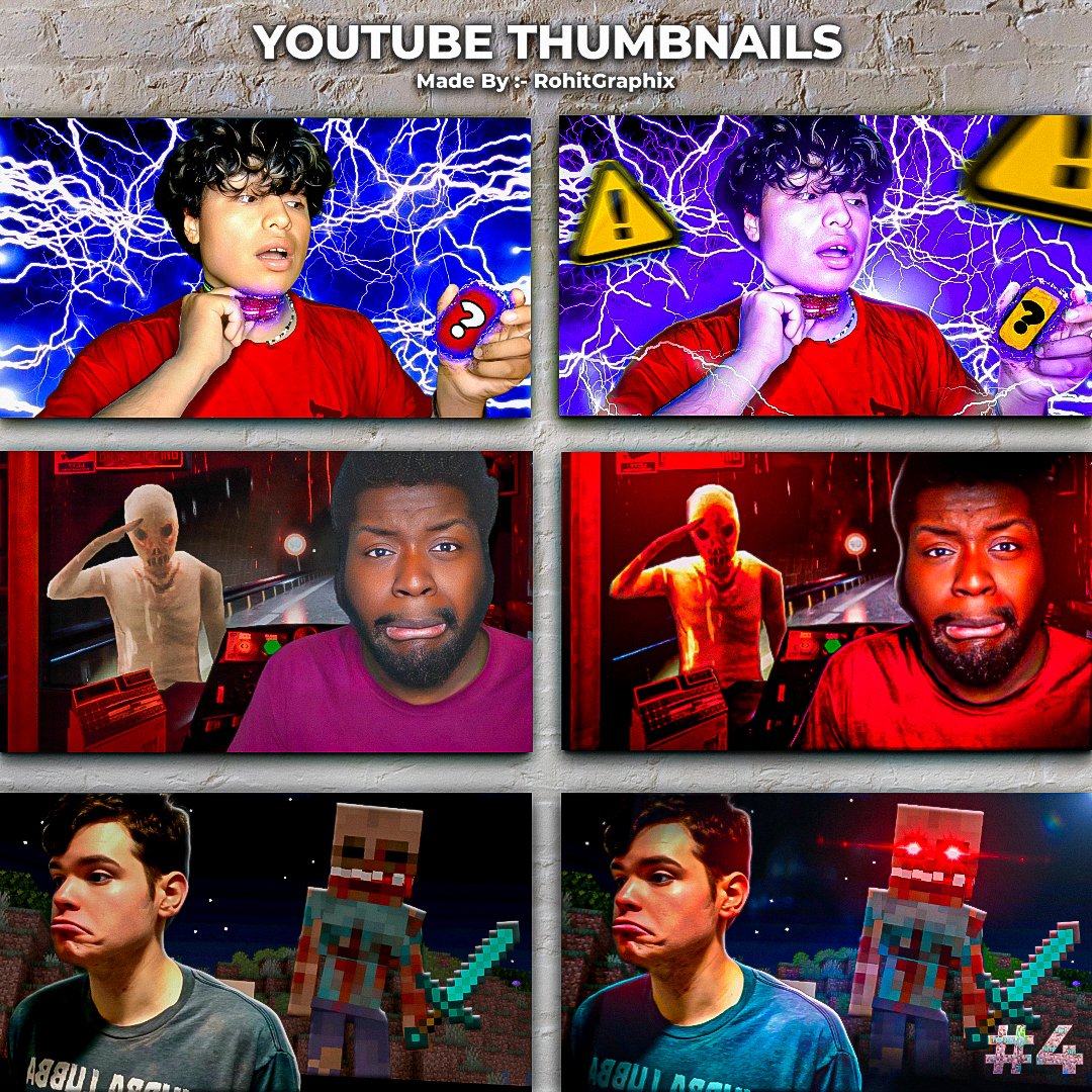 RohitGraphix's tweet image. Before and After Thumbnails
What are your thoughts on this?

Need a Thumbnail? DM me ✉️

#Thumbnails #Youtubethumbnails #Thumbnaildesigns #Creator #youtube #Graphicdesigner