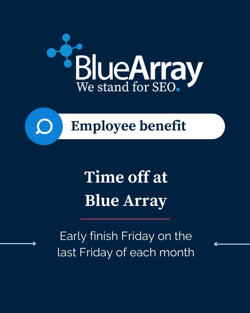 At Blue Array, we're dedicated to nurturing a positive work environment that values productivity & well-being. 💙 On the last Friday of each month, our team enjoy the perk of wrapping up work early, because it's not just about the work we do, but also about the lives we lead. ✨