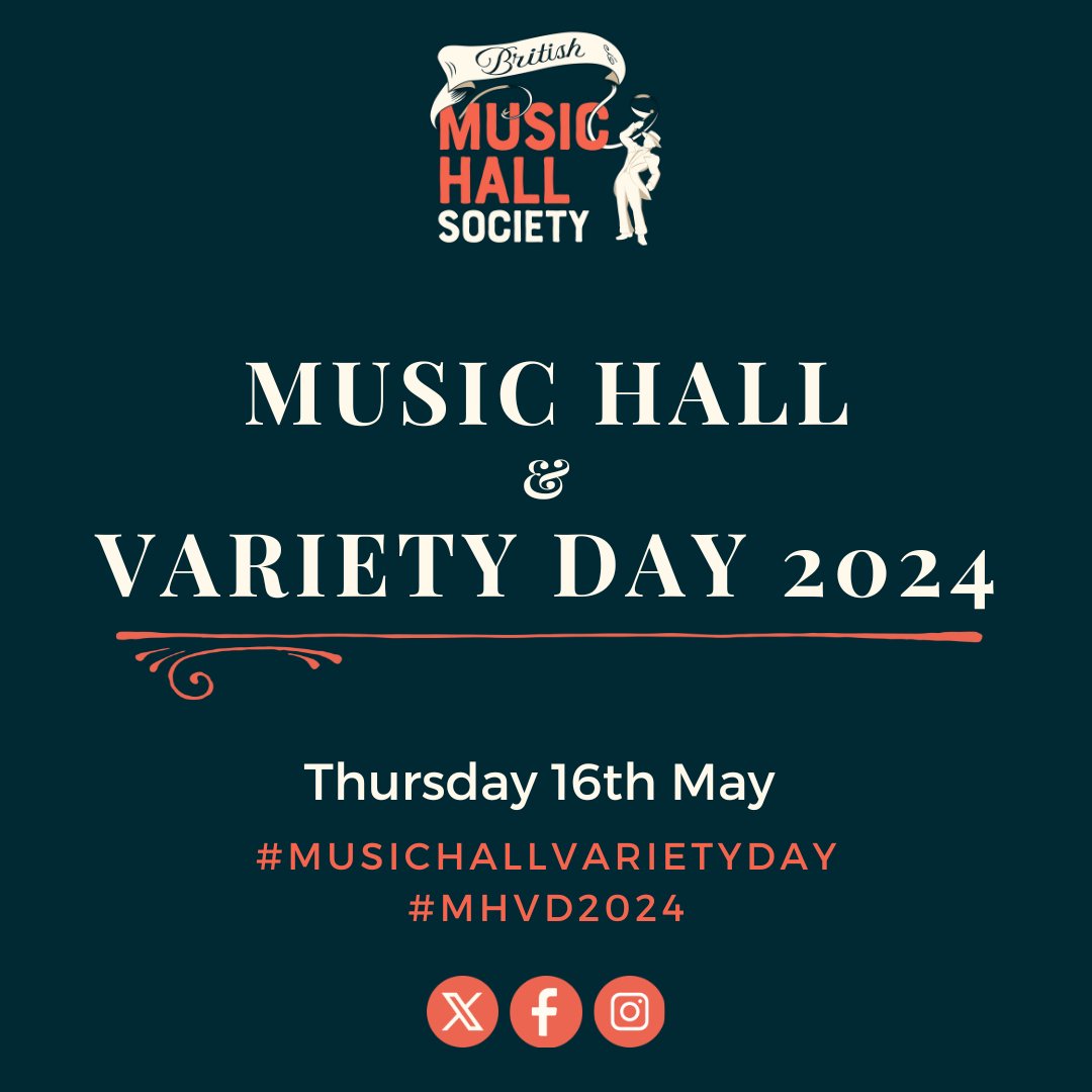 Welcome! It's the FIFTH #musichallvarietyday, a day to celebrate all things #MusicHall & #Variety. Be part of the community and share your photos, posters, blogs, archives, postcards & stories. Share, like & let's get trending 😃 #MHVD2024