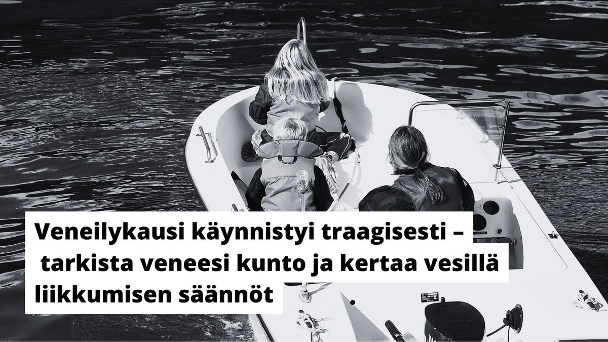 Veneilykausi käynnistyi traagisesti – tarkista veneesi kunto ja kertaa vesillä liikkumisen säännöt 🚤🛟 Huhtikuussa hukkui 3 ihmistä, toukokuussa on raportoitu 3 vesiliikenteen yhteydessä hukkunutta. 

🔗 suh.fi/veneilykausi-k…