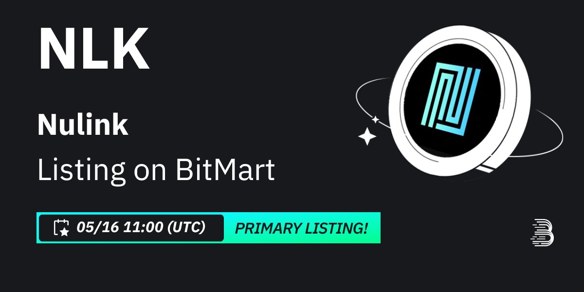 #BitMart is thrilled to announce the primary listing of Nulink (NLK) @NuLink_🔥 Nulink is a web-based decentralized wallet & File encryption tool that ensures data security and privacy with Proxy Re-Encryption (PRE) scheme. 💰Trading pair: $NLK/USDT 💎 Deposit: 05/16/2024