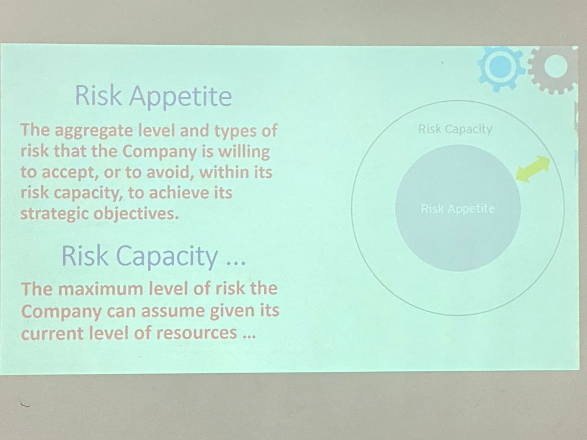 DAY 4 !!!
Today the facilitator will take the participants through Risk Appetite and Tolerance.
Risk Appetite: This is the desired level of risk one is willing to take in pursuit of a strategy.
#Risk
#Appetite
#Riskmangement
#Riskmitigation
#Professionaldevelopment