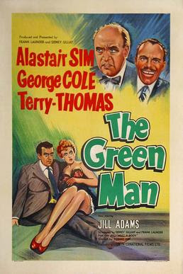 Film of the day - The Green Man (1956) Excellent comedy based on a play by Frank Launder and Sidney Gillian. It stars Alastair Sim, George Cole, Terry Thomas, Jill Adams, Dora Bryan and Avril Angers @Film4 3.15pm this afternoon #AlastairSim #TerryThomas #AvrilAngers