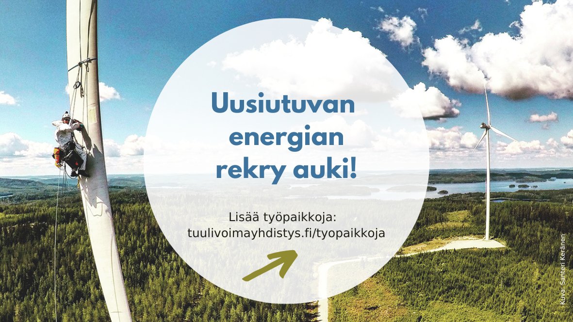 Hyväntuulista torstaita kaikille! 🙂 Uusiutuvan energian alalla on runsaasti tarjolla avoimia työpaikkoja. Nyt Eurowind Energy etsii tiimiinsä stakeholder manageria: eurowindenergy.com/uk/career?hr=s… Laita hakemusta sisään. ✍️

#uusiutuvaenergia #työpaikat