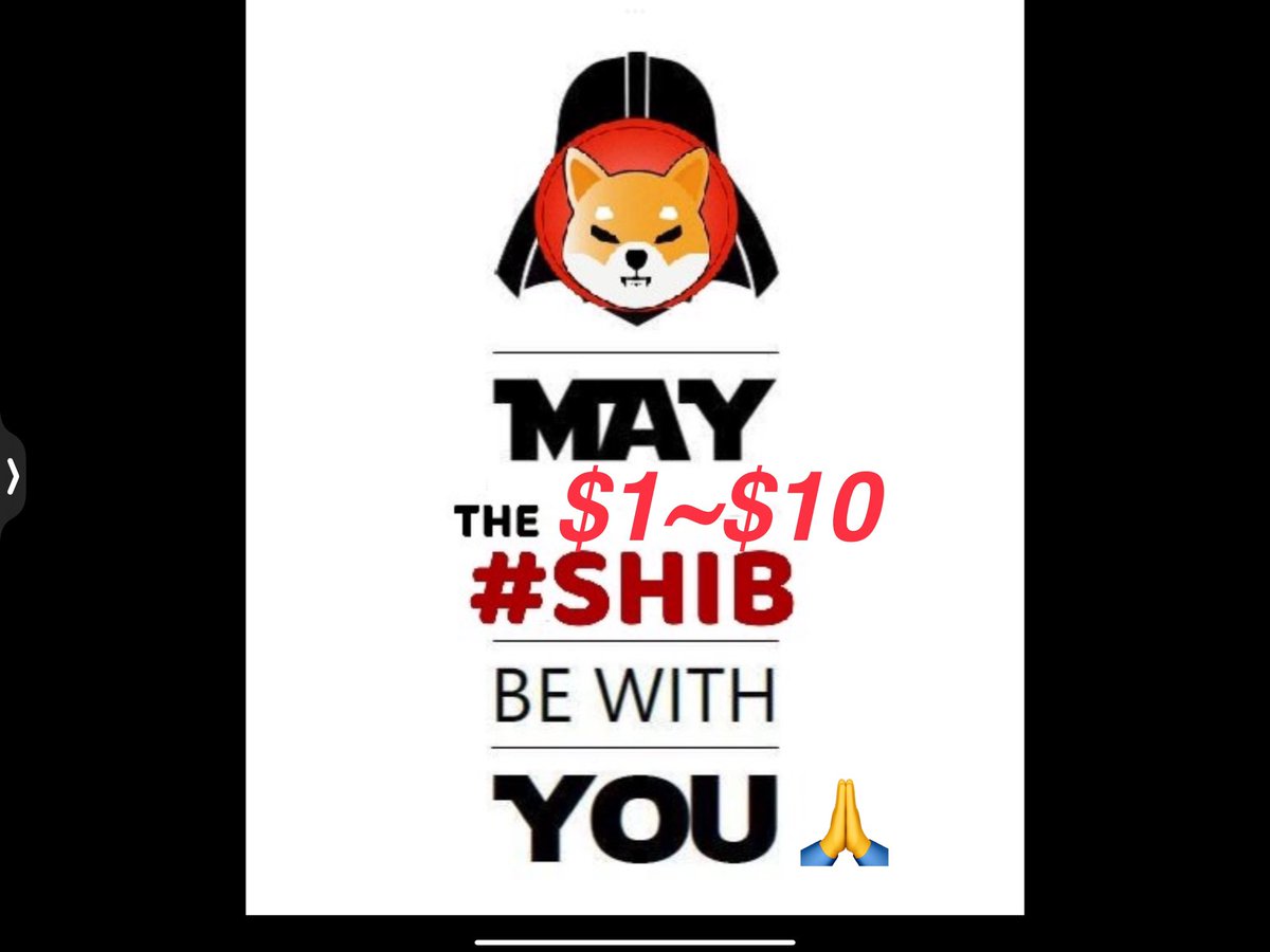 Good Morning #SHIBARMYSTRONG‼️

MAY THE $1~$10 $SHIB BE WITH YOU🙏

Manifest Dream Big Believe Trust Claim Pray Amen🙏 

#ShibaInu #ShibaInuETF #ShibaSwap #Shibarium #BONE #LEASH #RyoshiL2