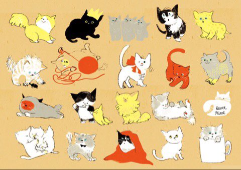 「#見た人もなにか無言で猫を貼る 」|ももろ　4／20発売絵本「パンダのパクパクきせつのごはん」のイラスト