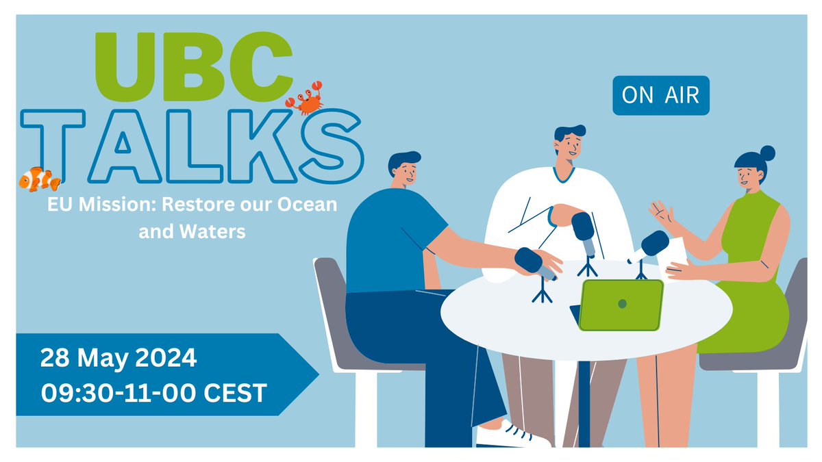 You want to know more about the EU Mission: restore our ocean and waters? Join the #UBCTalks on 28 May organised by the <a href="/UBC_BSR/">UBC</a> to learn more!

📅28 May 2024, 9:30 - 11:00 CEST
✏️Info here: ubc-sustainable.net/events/ubc-tal…