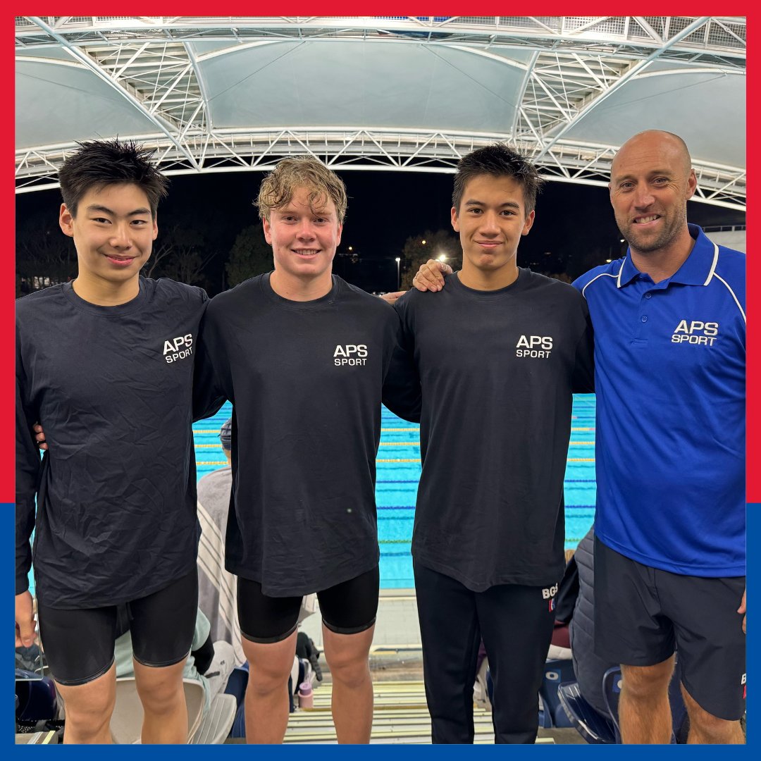 Congratulations to William Luo (Year 9), Max Mckenzie (Year 10) and William Tan (Year 9) who represented the #APS at the VSA swimming championships, with Tim Blackwood there as selector and the APS Boys coach. Well done too, to the APS who were overall winners. #GoTonners
