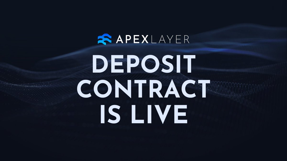 ApexlayerHQ's tweet photo. 🚀 Apex Layer Deposit Contract is LIVE!
🎉Restake your assets with Apex Layer and maximize your returns. Secure your spot and pre-deposit now to be part of the future. #ApexLayer #Restaking
🔗 https://t.co/G7cVo8Lgl7 https://t.co/vjYSEpUCCE