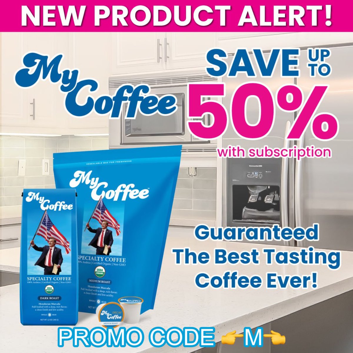 NEW PRODUCT ALERT - Elevate your morning routine with MyCoffee! Save up to 50% when you use promo code 👉M👈. and experience the best tasting coffee guaranteed. Don't miss out on this delicious deal! mypillow.com/mycoffee-subsc… #MyCoffee #MyPillow #MorningFuel #DiscountAlert